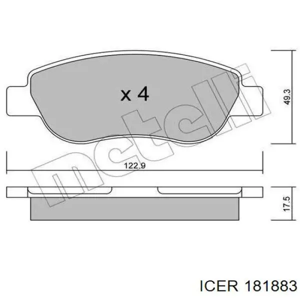 181883 Icer pastillas de freno delanteras