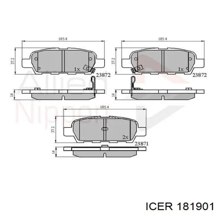 Comprar 181901 Icer Pastillas de freno traseras