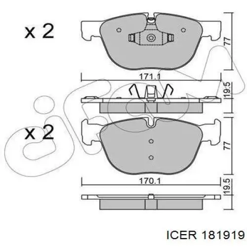 181919 Icer pastillas de freno delanteras