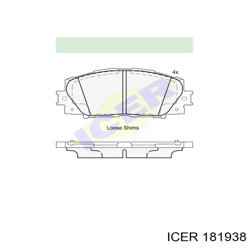 181938 Icer pastillas de freno delanteras