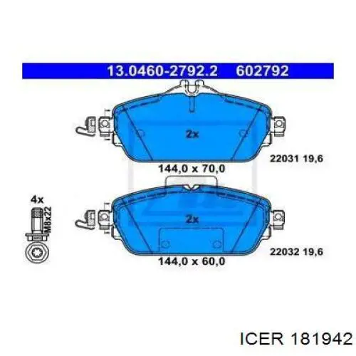 Pastillas freno delanteras Icer 181942 precio, desde 32,14 EUR