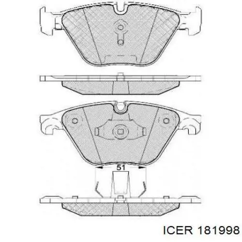 181998 Icer pastillas de freno delanteras