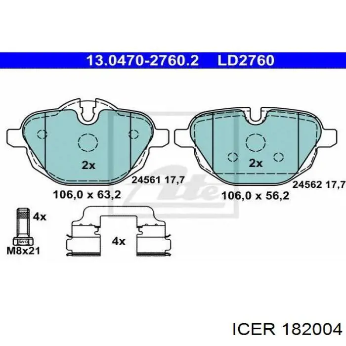 Pastillas traseras de freno Icer 182004 precio, desde 26,67 EUR