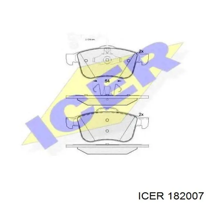 182007 Icer pastillas de freno delanteras