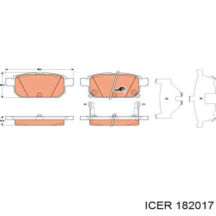182017 Icer Pastillas freno traseras