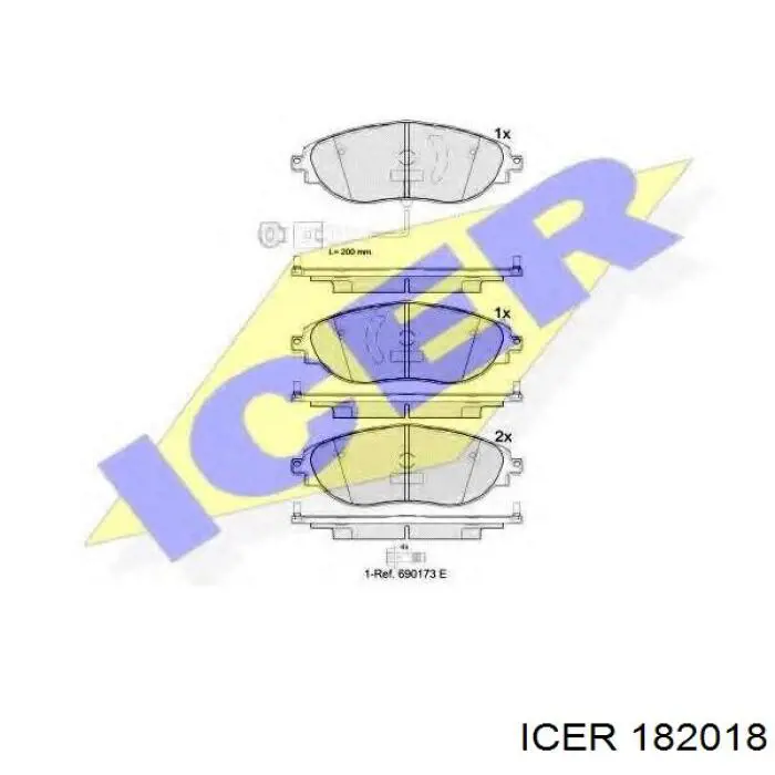 182018 Icer pastillas de freno delanteras