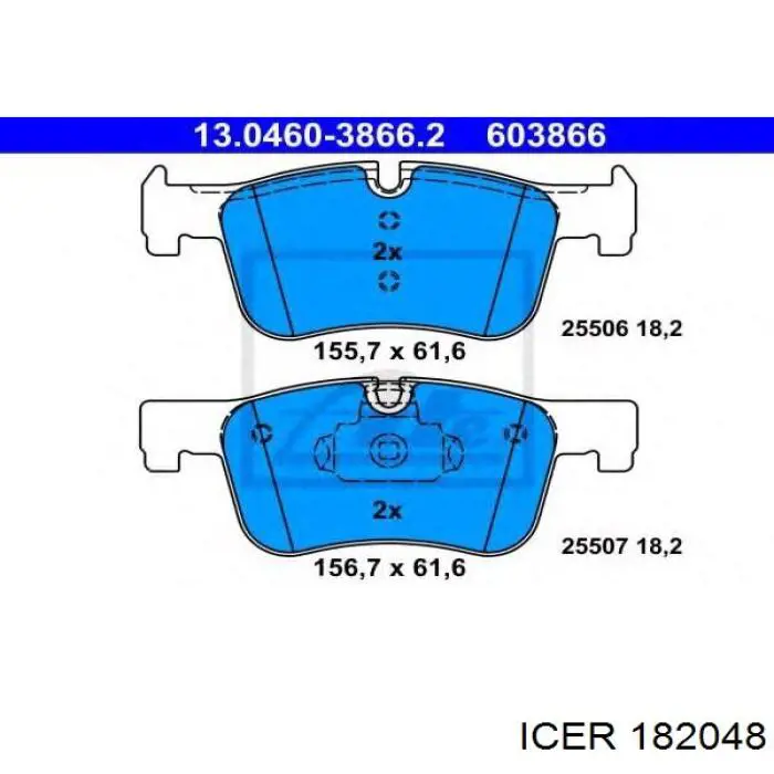 182048 Icer pastillas de freno delanteras