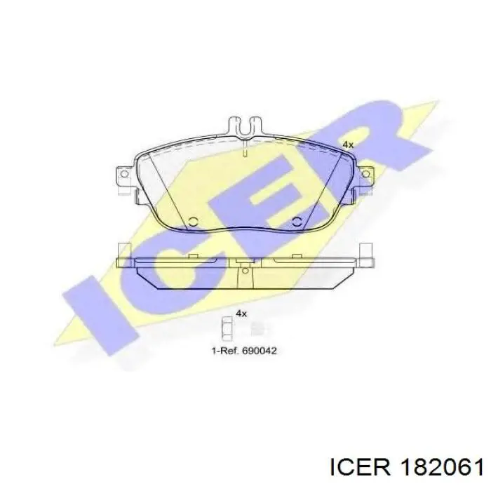 182061 Icer pastillas de freno delanteras