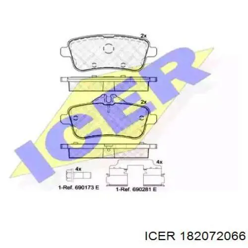 182072066 Icer Pastillas freno traseras
