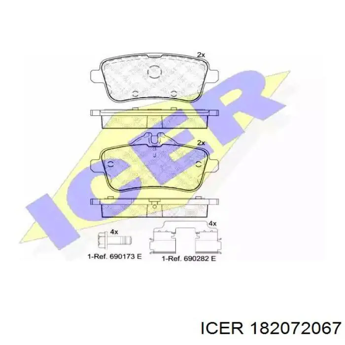 182072-067 Icer pastillas de freno traseras