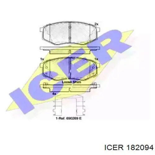 182094 Icer Pastillas delanteras