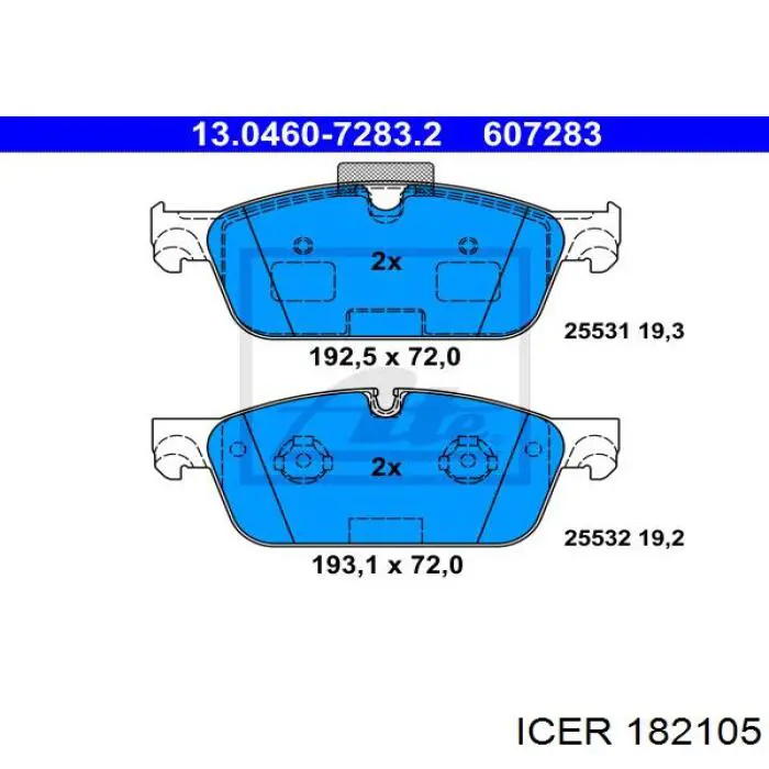 182105 Icer pastillas de freno delanteras