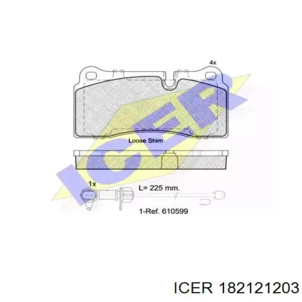 182121-203 Icer pastillas de freno traseras