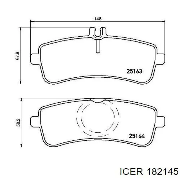 182145 Icer pastillas de freno traseras