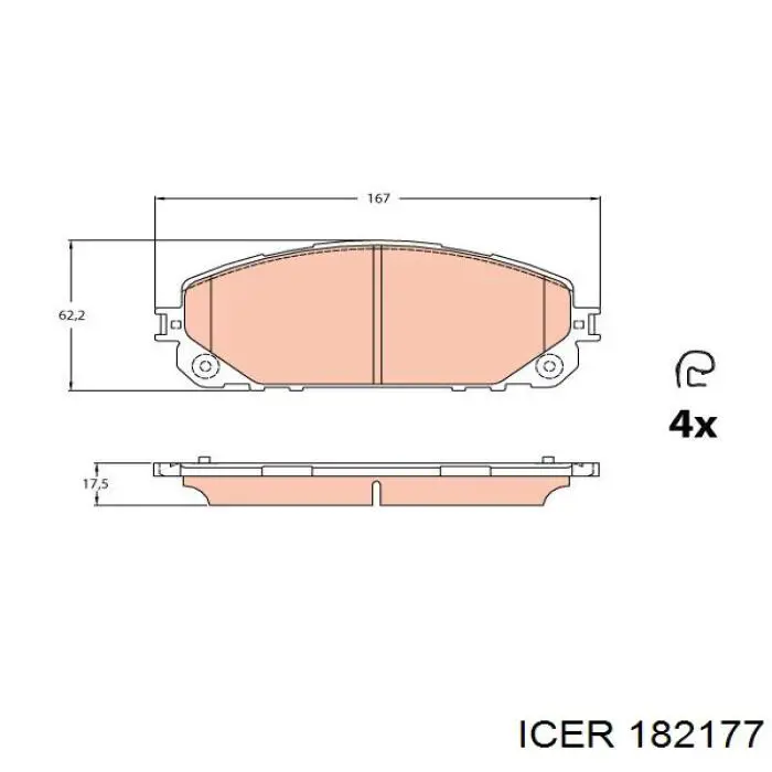 182177 Icer Pastillas delanteras