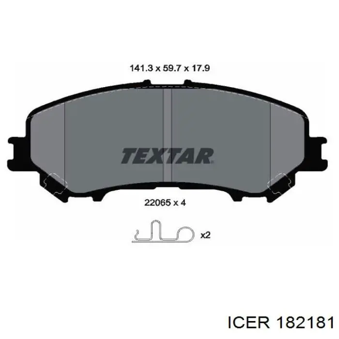 182181 Icer pastillas de freno delanteras