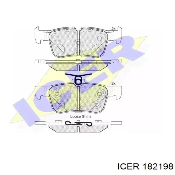 Pastillas de freno traseras 182198 Icer