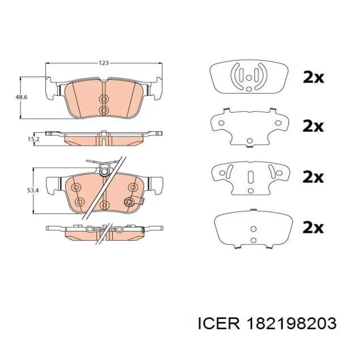 182198-203 Icer pastillas de freno traseras