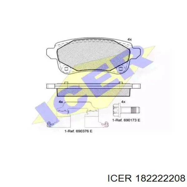 182222208 Icer pastillas de freno traseras