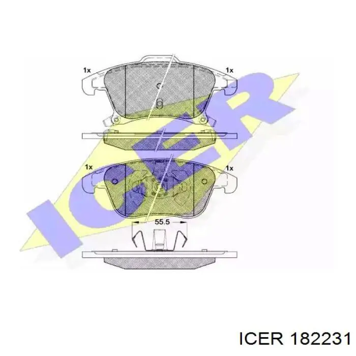 182231 Icer pastillas de freno delanteras