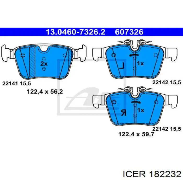 182232 Icer Pastillas freno traseras