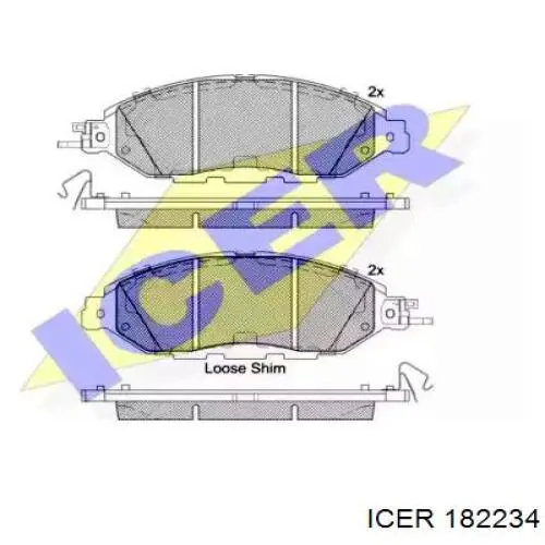 182234 Icer pastillas de freno delanteras