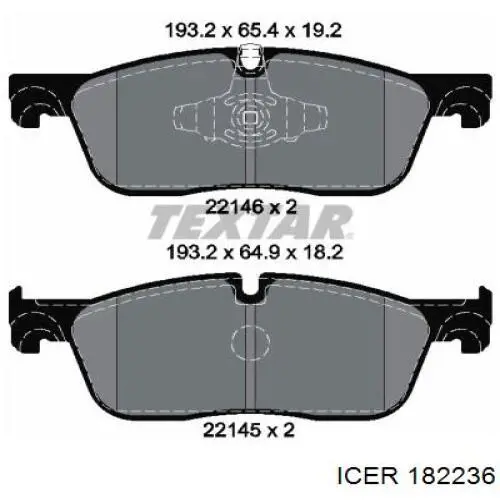 182236 Icer pastillas de freno delanteras
