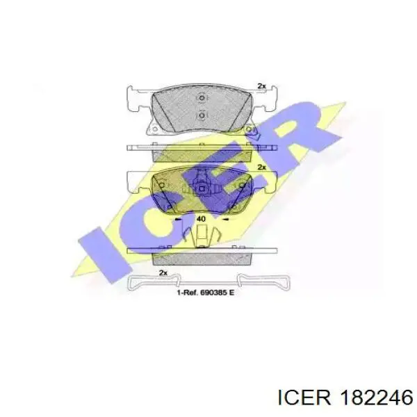 182246 Icer pastillas de freno delanteras