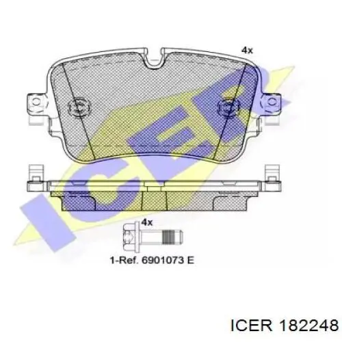 182248 Icer pastillas de freno traseras