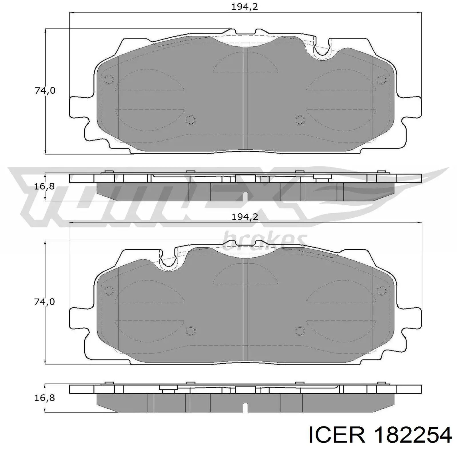 182254 Icer Pastillas delanteras