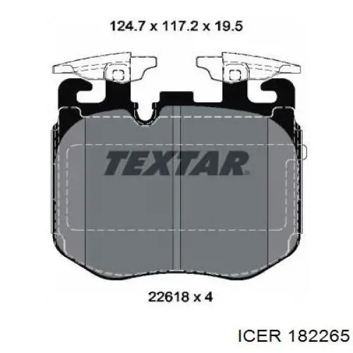 182265 Icer pastillas de freno delanteras