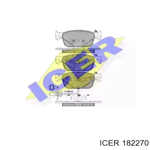 182270 Icer pastillas de freno delanteras