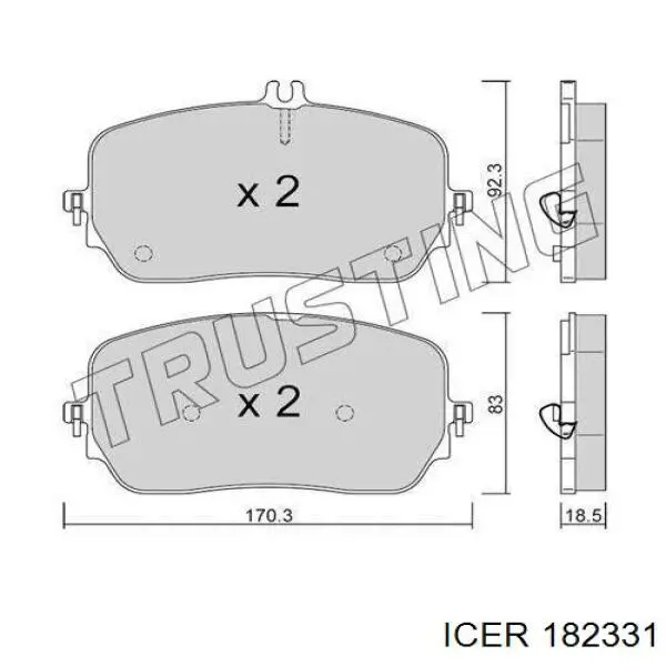 182331 Icer pastillas de freno delanteras