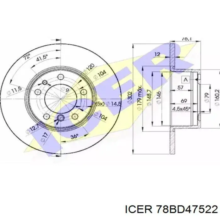 Freno de disco delantero Citroen C4 UD