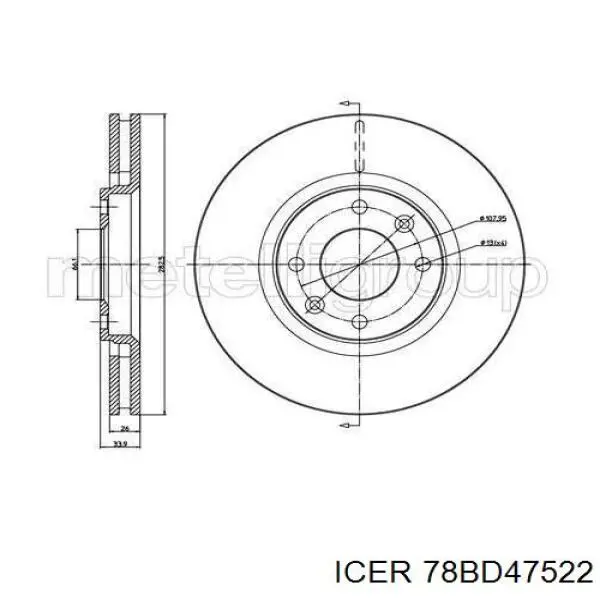 Freno de disco delantero Citroen C4 UD