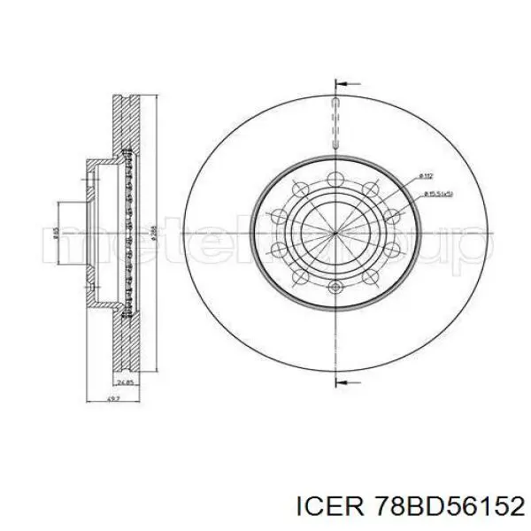 Freno de disco delantero Volkswagen Caddy 2 9K9