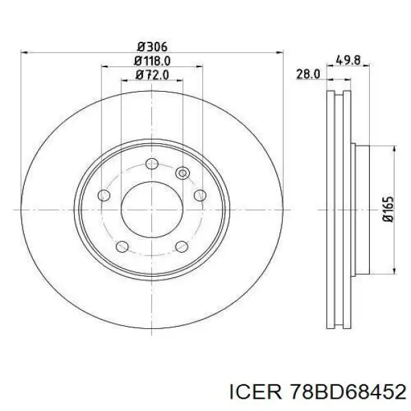 Disco de freno 78BD68452 Icer