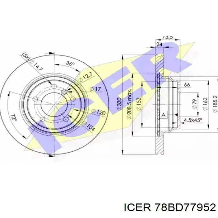 Freno de disco delantero Nissan Versa E12X