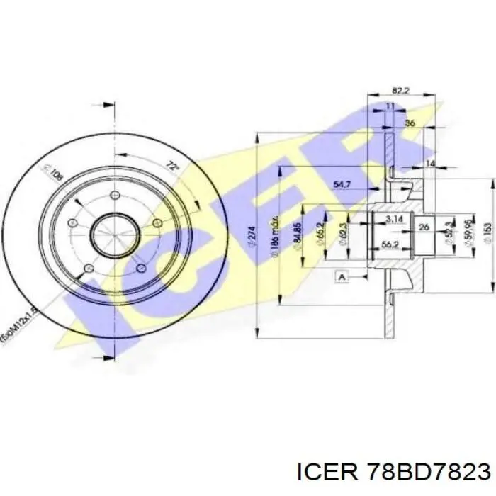 Disco de freno trasero Alfa Romeo 33 905