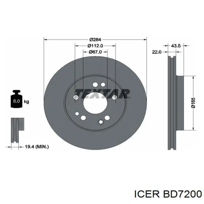 BD7200 Icer freno de disco delantero