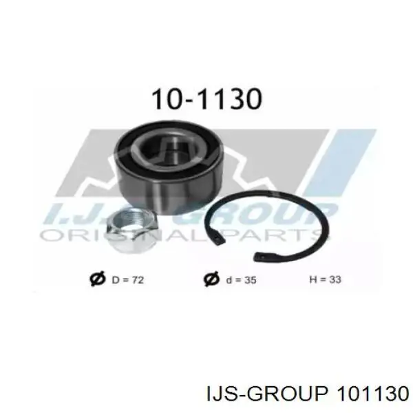 10-1130 IJS Group cojinete de rueda delantero