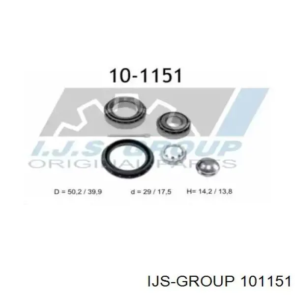 Cojinete de cubo delantero IJS Group 101151 precio, desde 9,56 EUR