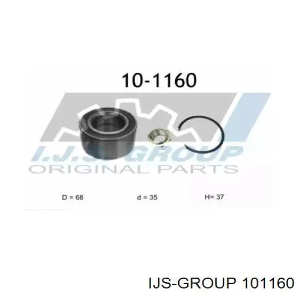 10-1160 IJS Group cojinete de rueda delantero