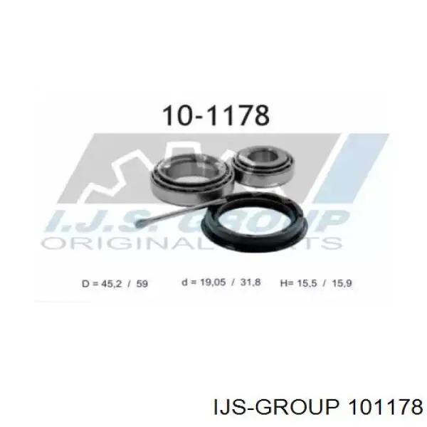 101178 IJS Group cojinete de rueda delantero