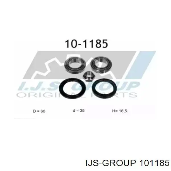 101185 IJS Group cojinete de rueda delantero