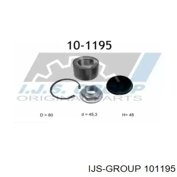 10-1195 IJS Group cojinete de rueda trasero