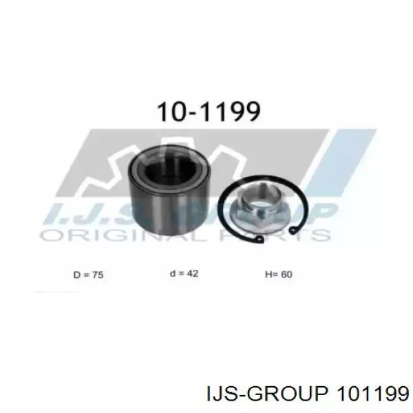 101199 IJS Group cojinete de rueda trasero