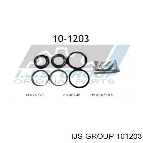 10-1203 IJS Group cojinete de rueda delantero