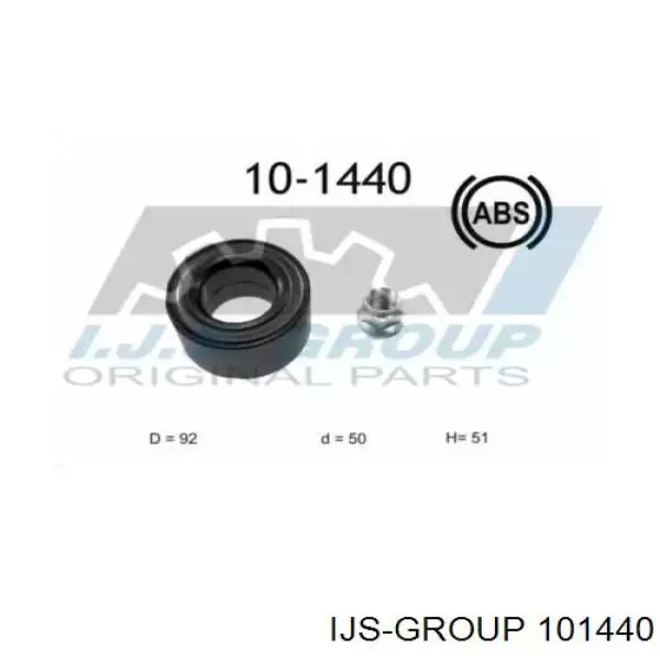 10-1440 IJS Group cojinete de rueda delantero/trasero