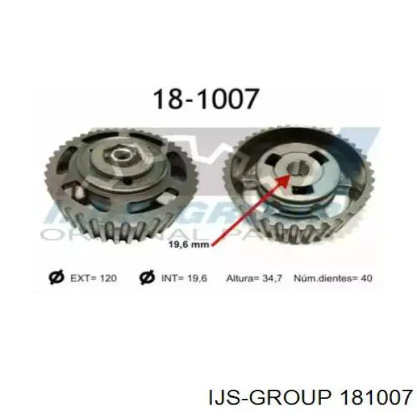 18-1007 IJS Group rueda dentada, bomba de alta presión, árbol de levas